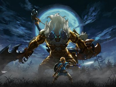 Link faces off against a Golden Lynel