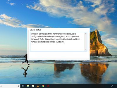 Code 19 error on Windows 10 desktop