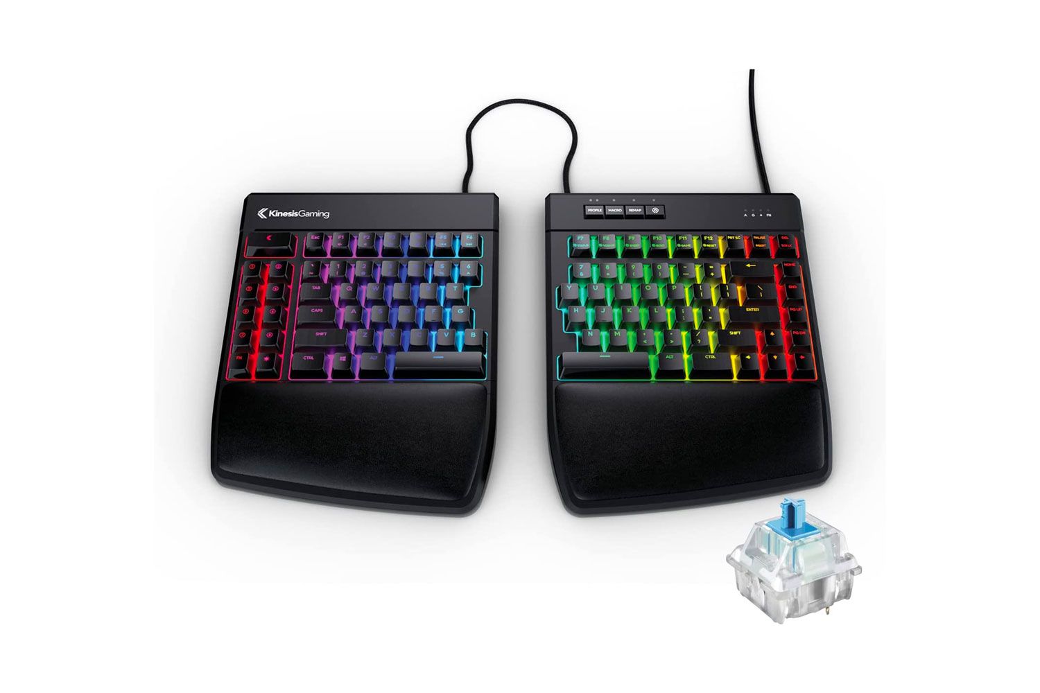 KINESIS USB GAMING Freestyle Edge RGB Split Mechanical Keyboard (MX Blue)