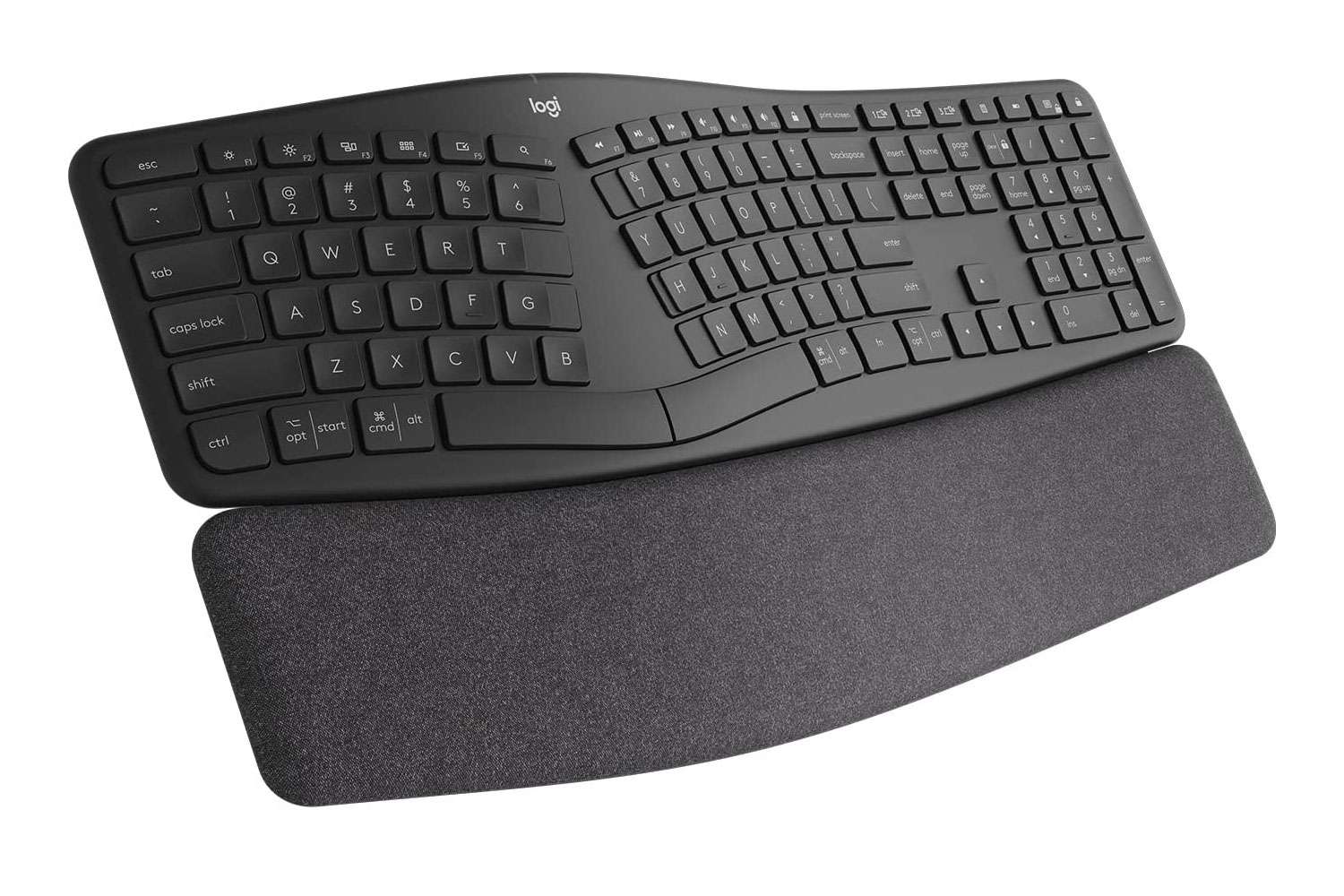 Logitech ERGO K860 Wireless Ergonomic Keyboard - Split Keyboard, Wrist Rest, Natural Typing, Stain-Resistant Fabric, Bluetooth and USB Connectivity,...