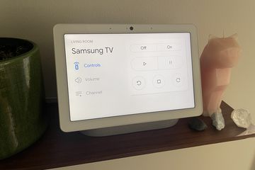 Samsung Smart TV controls on a Google Nest Hub Max