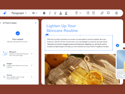 The new AI Post Creator for Wix websites.